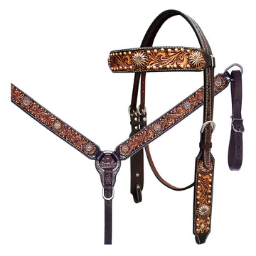 Bar H Equine Genuine Western American Leather Horse Breast Collar